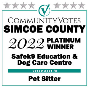 Community Votes Simcoe County Awards 2022 Platinum Winner SafeK9